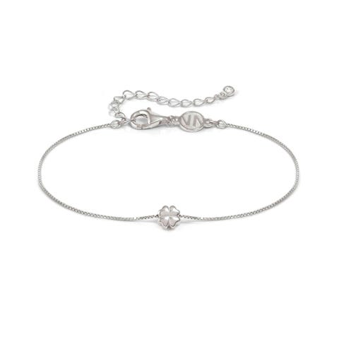 Armband Armonica mit Kleeblatt Armband in weiß rhodiniertem Silber oder mit Gelbgold Veredelung