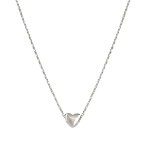 Armonica necklace with Heart Necklace with white rhodium treated finish or yellow gold plated finish