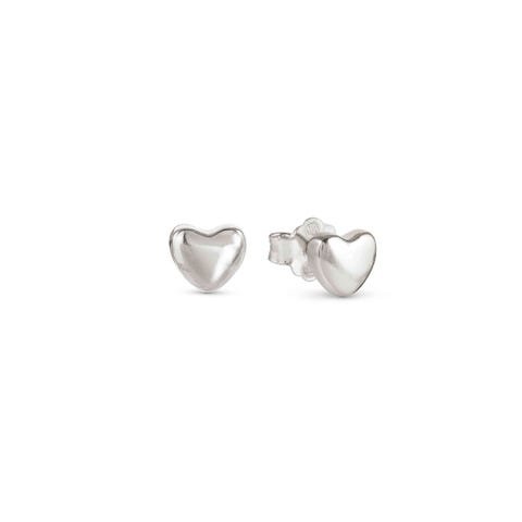 Armonica earrings, Heart Earrings with white rhodium treated finish or yellow gold plated finish