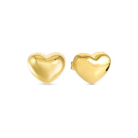 Armonica earrings, Heart, big Earrings with white rhodium treated finish or yellow gold plated finish