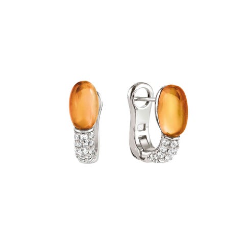 MyRadiance earrings with coloured stones  Sterling silver earrings with white rhodium treated finish with Cubic Zirconia and coloured stone