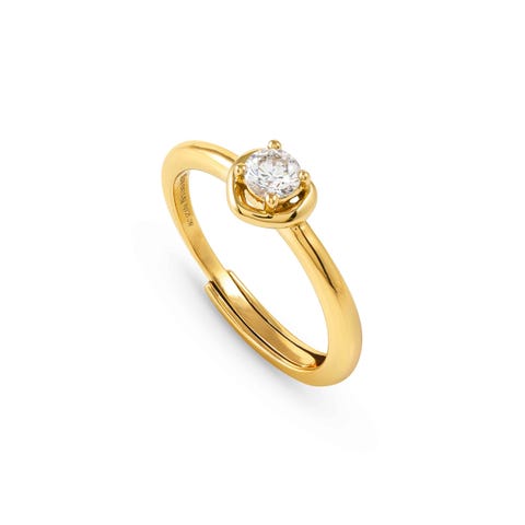 Sterling silver CosmicLove ring, yellow gold finish  CosmicLove ring in silver with Cubic Zirconia