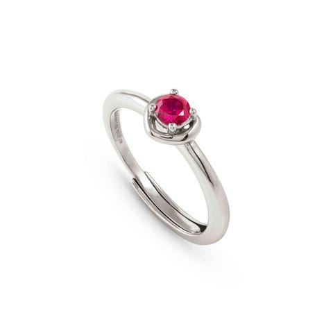 Sterling silver CosmicLove ring, coloured Cubic Zirconia CosmicLove ring in sterling silver, white rhodium treated finish with coloured Cubic Zirconia 