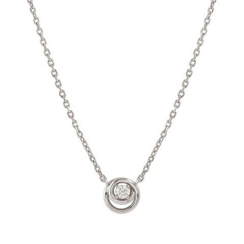 CosmicLove necklace with Cubic Zirconia Sterling silver necklace with white rhodium treated finish or yellow gold plated finish and CZ
