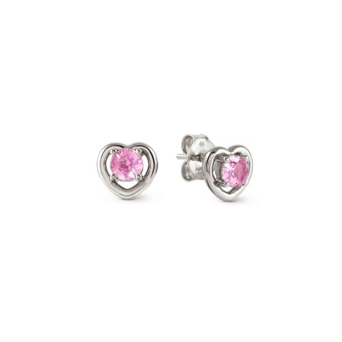 Sterling silver CosmicLove earrings, Cubic Zirconia CosmicLove earrings in sterling silver with white rhodium treated finish with coloured Cubic Zirconia