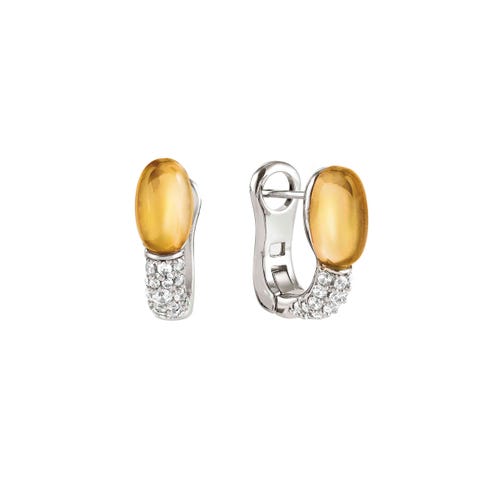 MyRadiance earrings Natural Stones 40 White Topaz Sterling silver earrings, white rhodium treated finish and stones