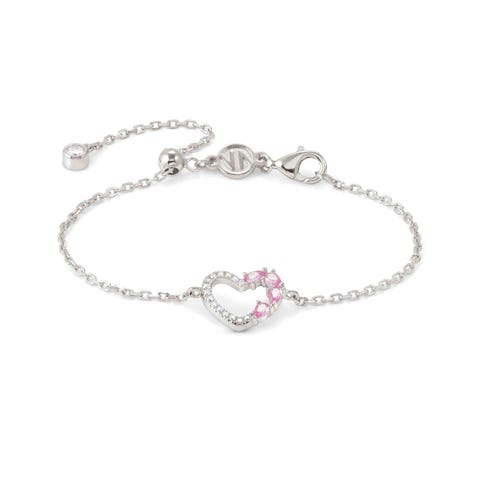 Shine Me Up bracelet, Heart and CZ Silver braclet with Cubic Zirconia central decoration
