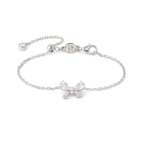 Shine Me Up bracelet, Gemstone Bow Silver bracleet with decorative element and Cubic Zirconia