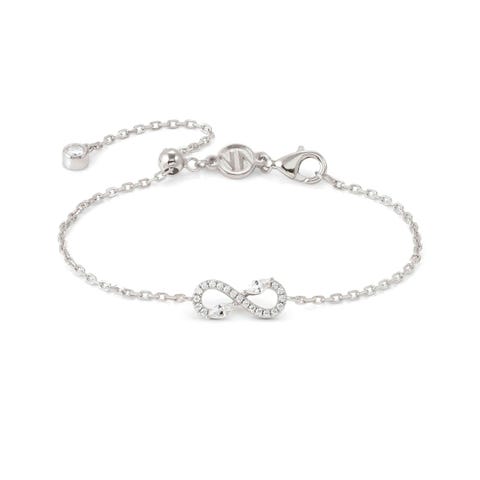 Shine Me Up bracelet, Infinity and CZ Silver bracelet with central symbol and White Cubic Zirconia