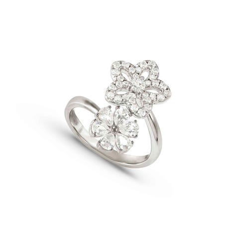 SweetMadame ring, Flowers and White CZ Sterling silver SweetMadame ring, decorated details with CZ