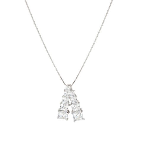 DayToNight silver necklace with Cubic Zirconia Sterling silver necklace with coloured Cubic Zirconia