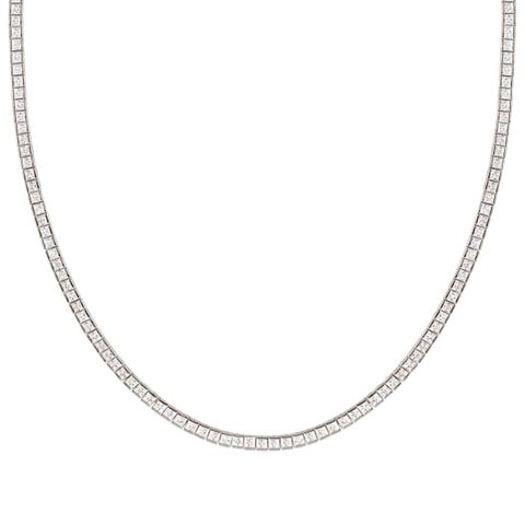 DayToNight silver tennis necklace DayToNight sterling silver necklace with White Cubic Zirconia