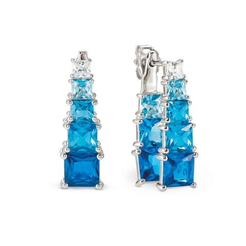 DayToNight silver earrings with Cubic Zirconia  DayToNight sterling silver earrings with coloured Cubic Zirconia