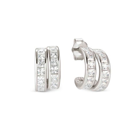 DayToNight silver hoop earrings with Cubic Zirconia DayToNight hoop earrings in sterling silver with coloured Cubic Zirconia