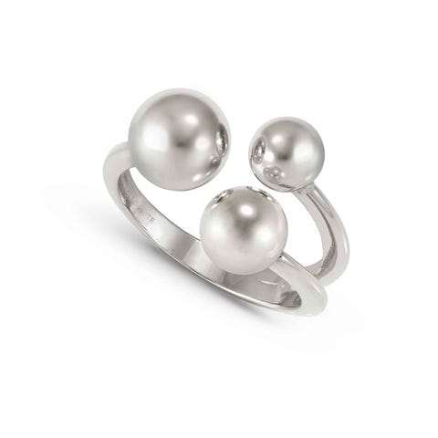 Fashion Era ring with 3 Spheres Sterling silver ring with treated finish