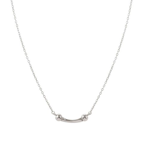 Fashion Era necklace with bar Sterling silver necklace with treated finish