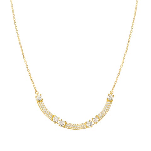 Collar Fashion Era con 3 Centrales y Circonitas Collar en Plata 925