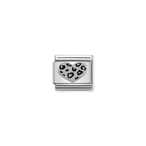 Composable Classic Link Leopard Heart Sterling silver Link with Fashion Love symbol