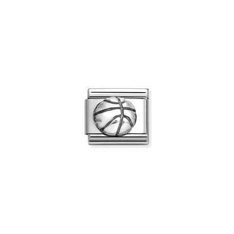 Link Composable Classic Palla Basket Link tema Sport in Acciaio e Argento 925