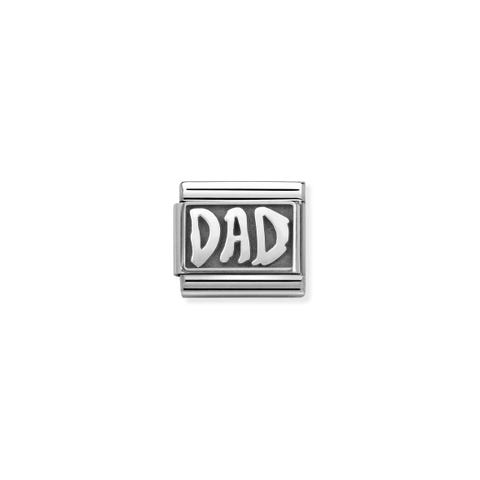 Composable Classic Link Silver Dad Family Link in sterling silver with Dad writing