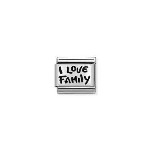 Composable Classic Link Silver I Love Family Family Link in sterling silver with writing