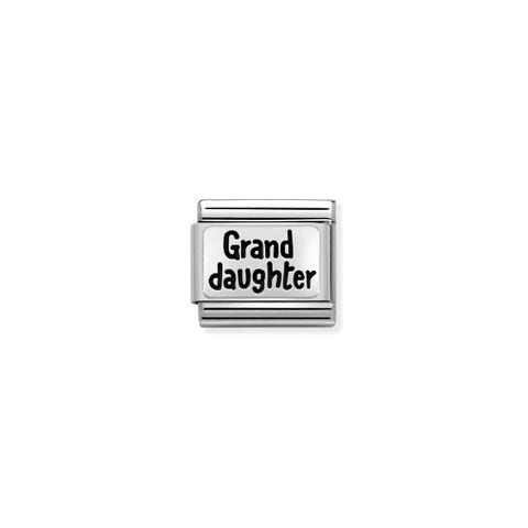 Link Composable Classic Grand Daughter Link con scritta in Acciaio e Argento 925
