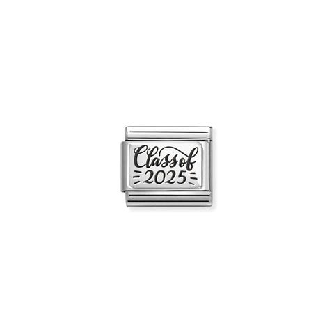 Composable Classic Link, CLASS OF 2025 Link with sterling silver with black engraving
