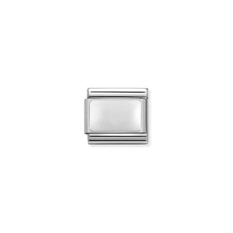 Composable Classic Link in Engravable plate in silver Link in stainless steel and silver plate