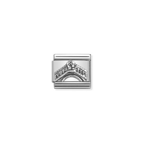 Link Composable Classic de plata Puente de Rialto Link en acero Símbolo Around the World