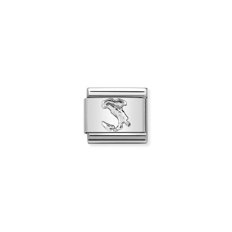 Composable Classic Link Italy silver Link in steel and sterling silver, Italy in relief