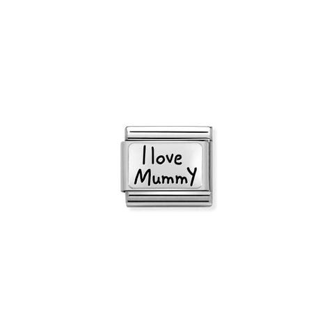 Composable Classic Link I LOVE MUMMY, silver Limited Edition Link in sterling silver and enamel