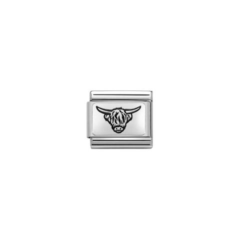 Composable Classic Link Highland Cow Link in stainless steel with sterling silver
