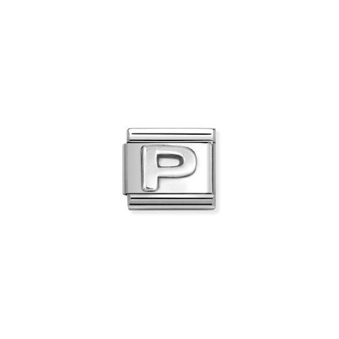 Link Composable Classic lettre P en argent Link avec lettre en argent 925