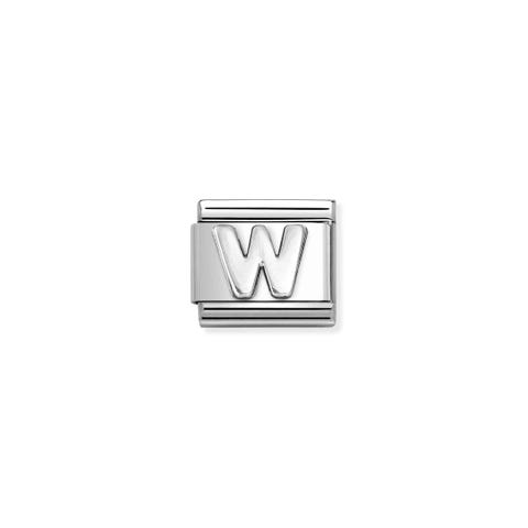 Link Composable Classic lettre W en argent Link avec lettre en argent 925