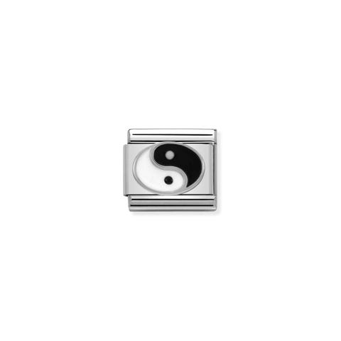 Link Composable Classic en Argent Yin Yang Link en Acier, Email et Argent 925 Harmonie