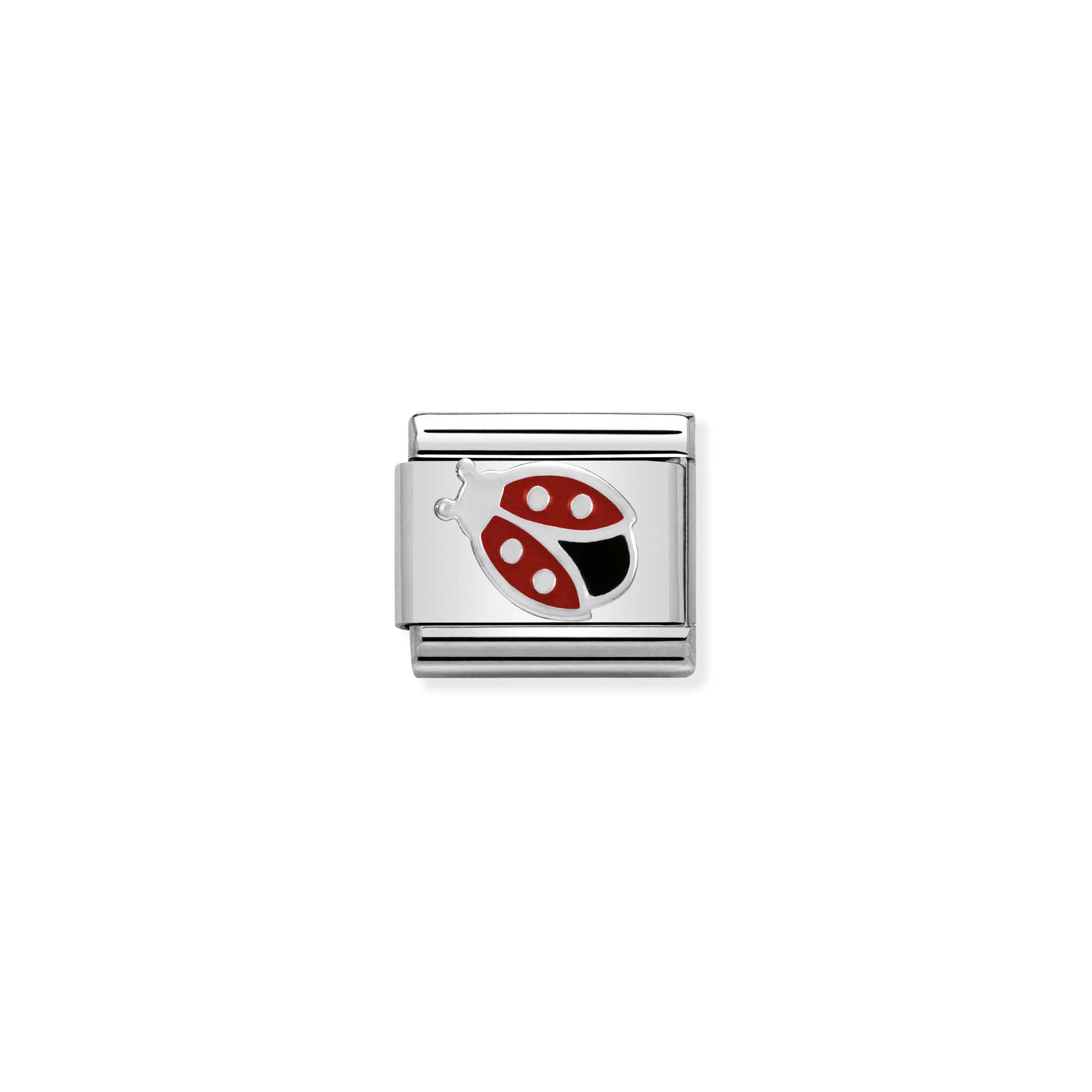 Composable Classic Link Ladybird in Silver and Enamel Nomination