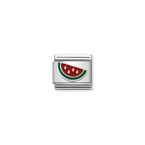 Link Composable Classic avec Pastèque colorée Link en Argent et Émail