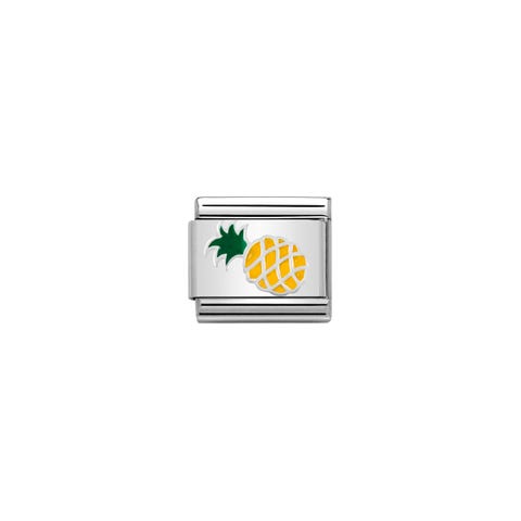 Link Composable Classic Ananas en Émail Link en Argent 925 et Émail coloré