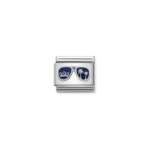 Link Composable Classic Lunettes Miami Bleu Link avec accessoire en Argent 925