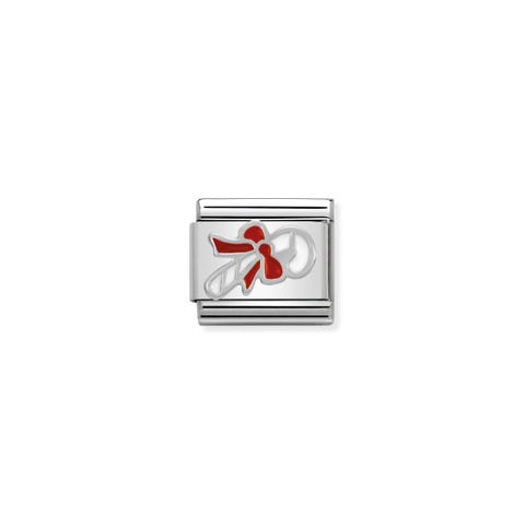 Link Composable Classic Bastoncino di zucchero Link in Argento 925 simbolo Candy Cane Magico Natale