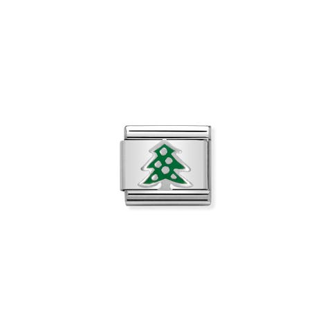 Link Composable Classic Árbol de Navidad Plata Link en acero y Plata 925 con esmalto