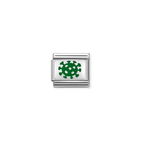 Composable Classic Link Corona Virus Link with sterling silver symbol