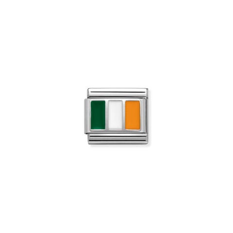 Composable Classic Link Irland mit Emaille Link mit Flagge Irlands in 925er Silber und Emaille