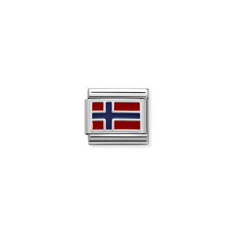 Link Composable Classic Norvège avec Email Link en Acier, Argent et Email avec drapeau norvégien