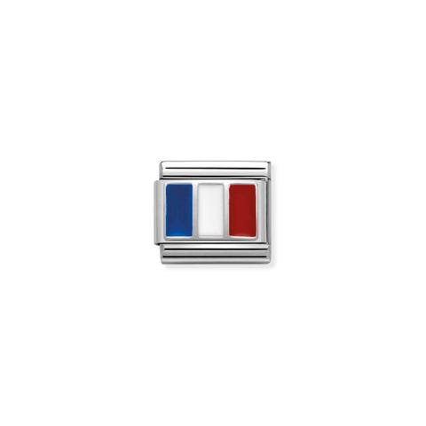Link Composable Classic France avec Email Link avec Drapeau français en Argent 925 et Email coloré