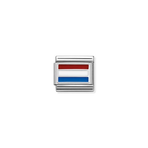 Composable Classic Link Holland mit Emaille Link in Edelstahl, 925er Silber und Emaille mit Flagge