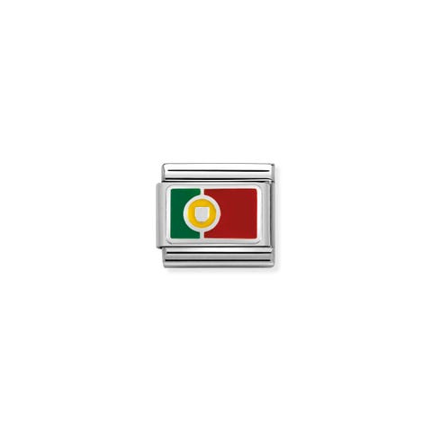 Link Composable Classic Portugal avec Email Drapeau en Argent 925 et Email coloré