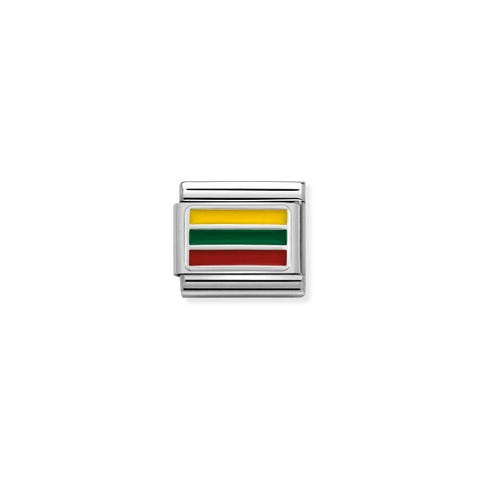 Link Composable Classic Lituanie avec Email Drapeau de la Lituanie en Argent 925 et Email coloré