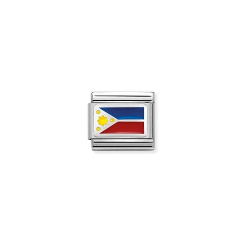 Composable Classic Philippines Flag Link Link in silver and coloured enamel