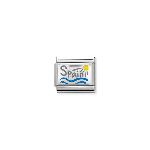 Link Composable Classique Message coloré Espagne Link en argent 925 et émail